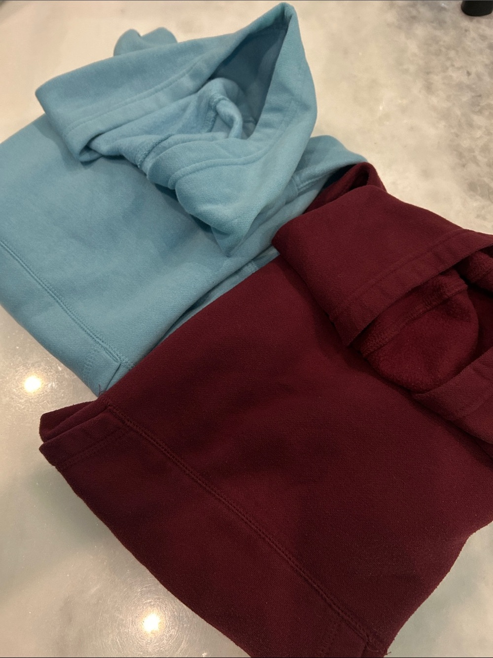 Maroon & Light Blue Pull Over Hoodie